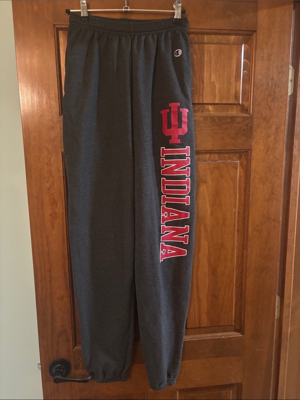 Champion Dark Gray Indiana Men's Joggers with Red Logo
